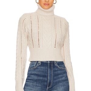 Rag & Bone Elizabeth Cable Turtleneck in Ivory